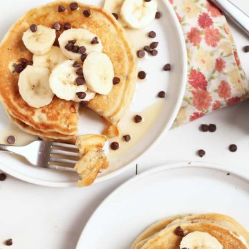 Vegan Banana Pancakes with chocolate chips