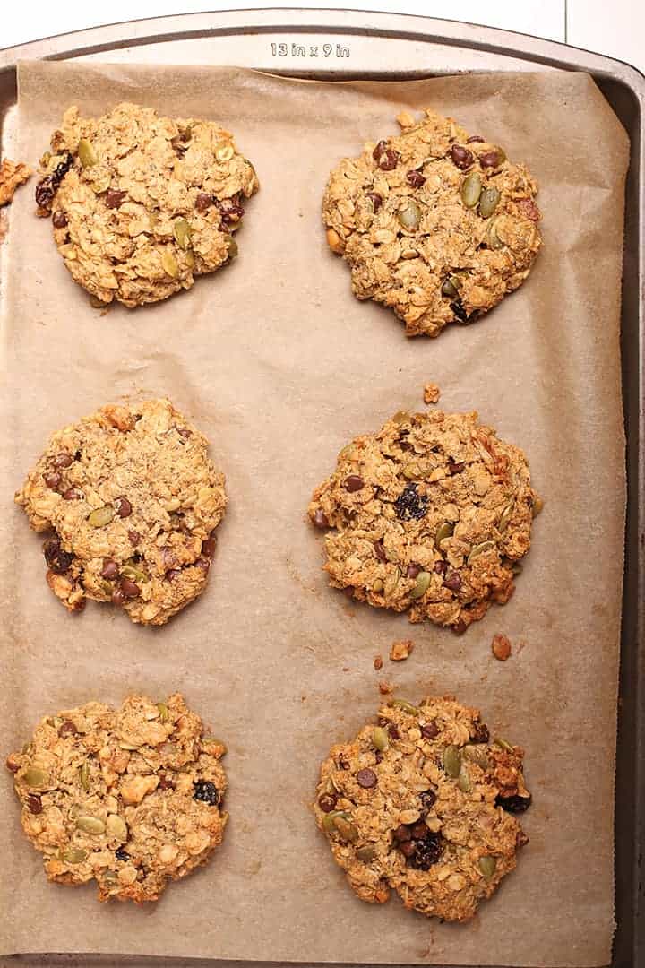 Finished cookies on a baking sheet