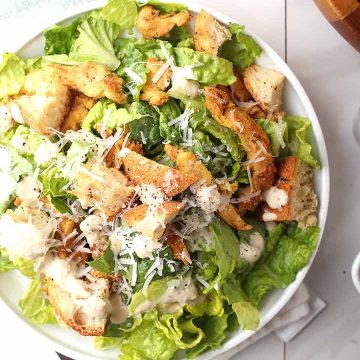 Vegan Chicken Caesar Salad with Soy Curls