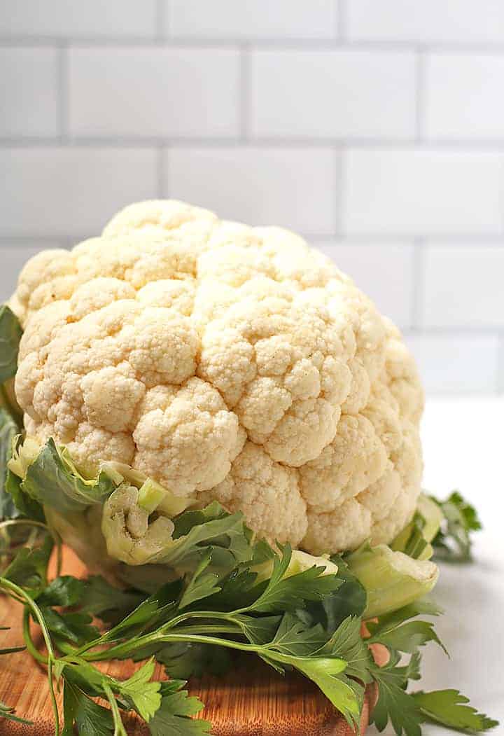 Head of cauliflower and fresh parsley