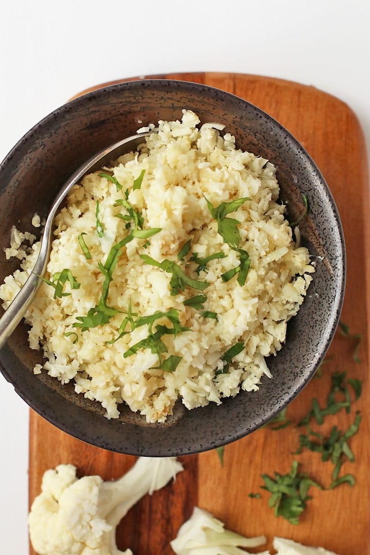 Cauliflower Rice with fresh herbs