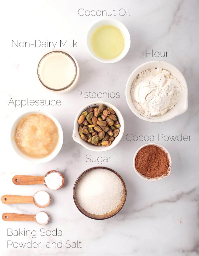 Ingredients for vegan chocolate donuts