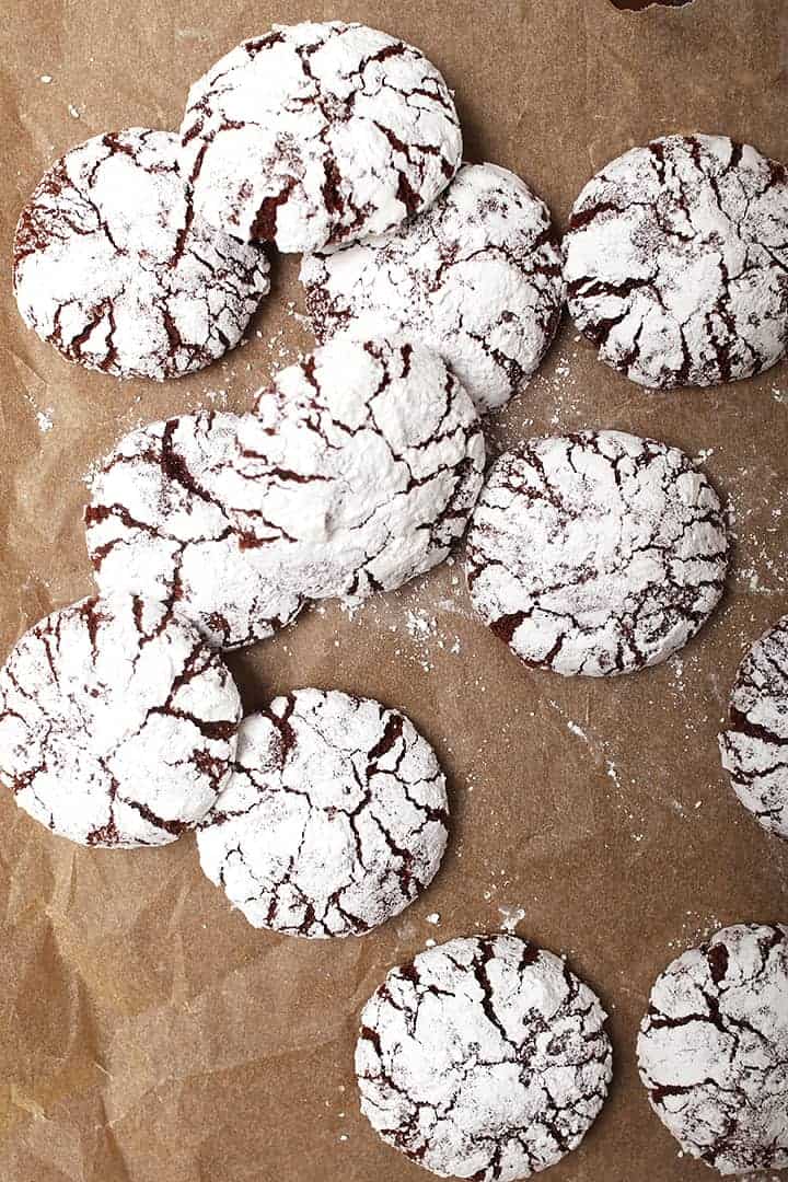Finished cookies on parchment paper