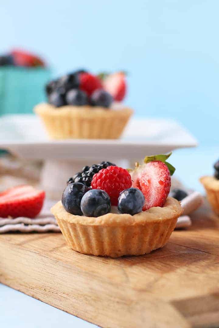 Mini Vegan Fruit Tarts with fresh berries
