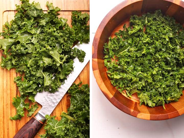 Cut and massaged kale
