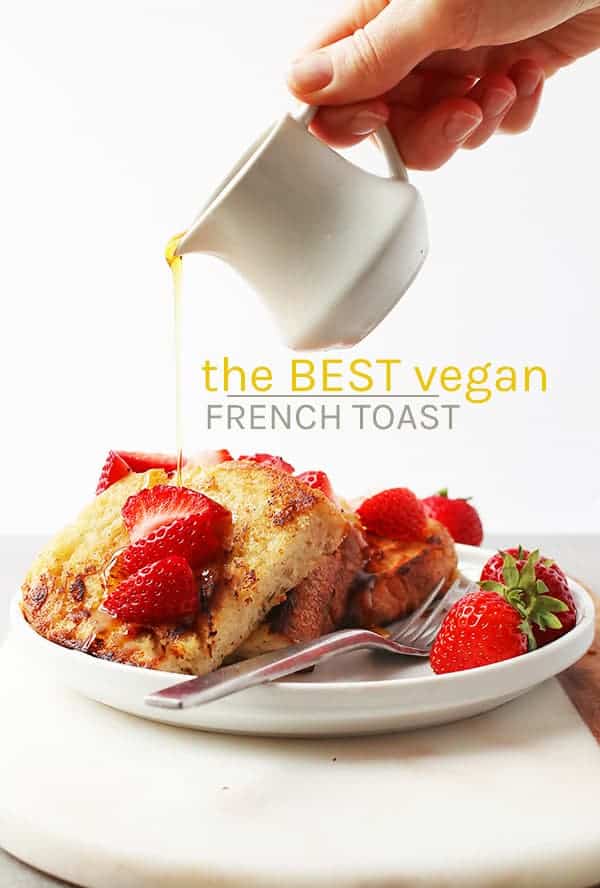 This Classic Vegan French Toast is even better without eggs. Made with chickpea flour and soy milk, this vegan brunch recipe will certainly impress your family and friends.