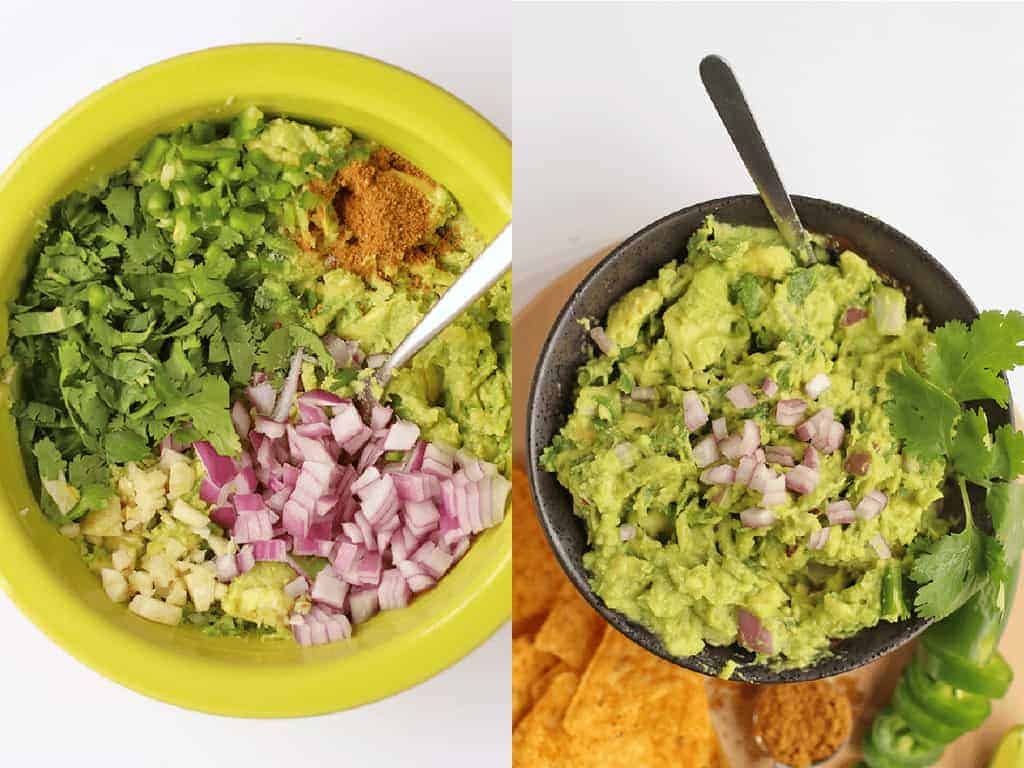 Homemade guacamole with tortilla chips