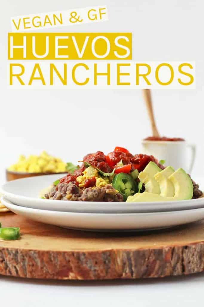 Start your day off right with these Vegan Huevos Rancheros. Made with scrambled tofu, refried beans, and spicy rancheros sauce for a hearty and healthy breakfast.