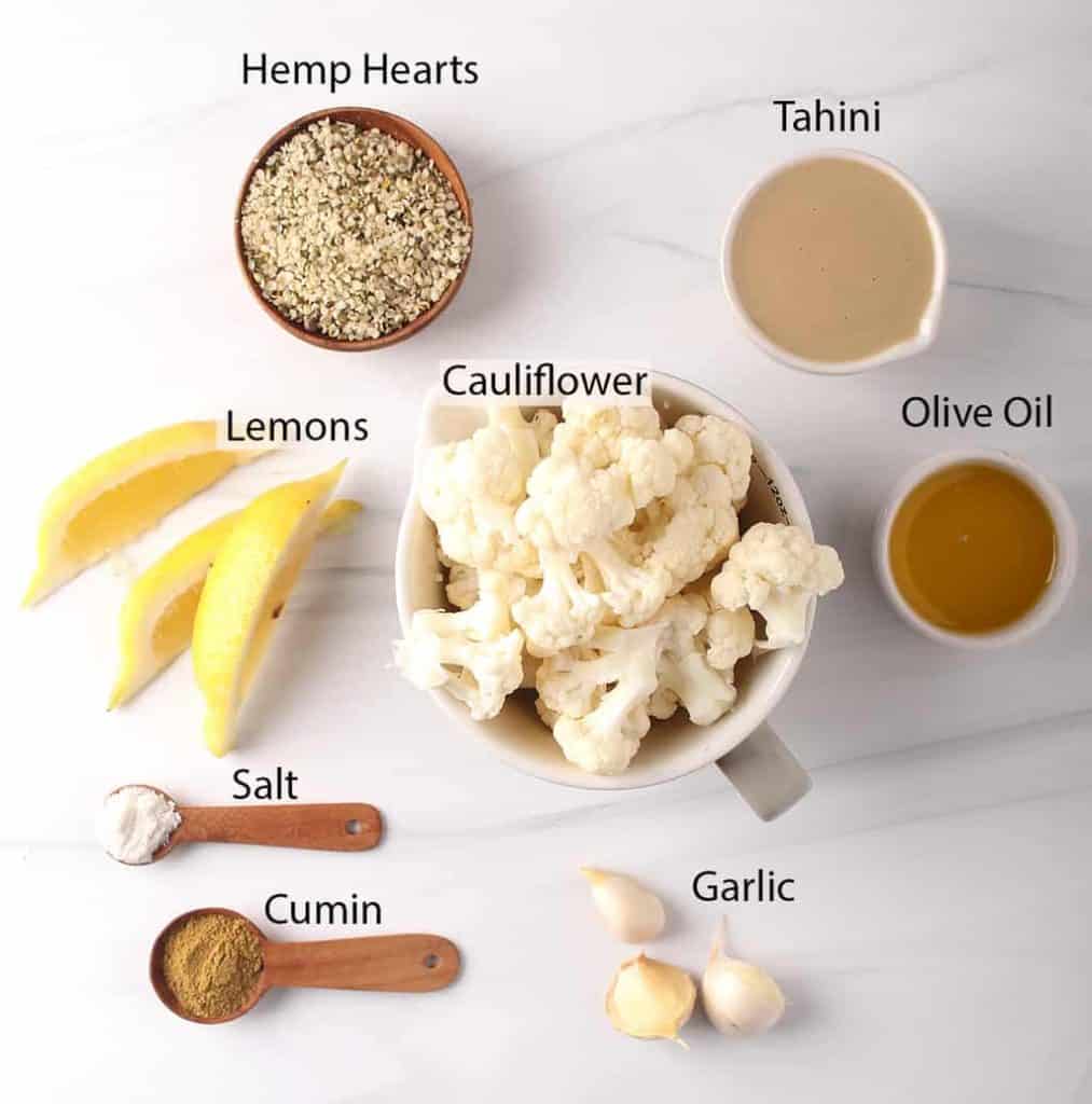 hemp cauliflower hummus ingredients