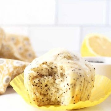 Lemon Poppy Seed Muffin with bite