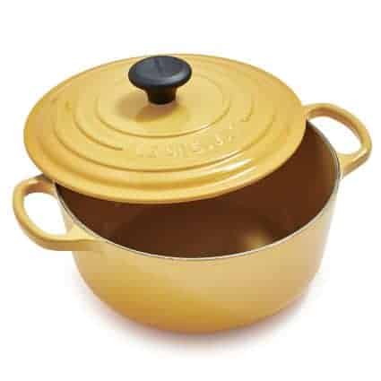 Yellow Cast Iron Soup Pot