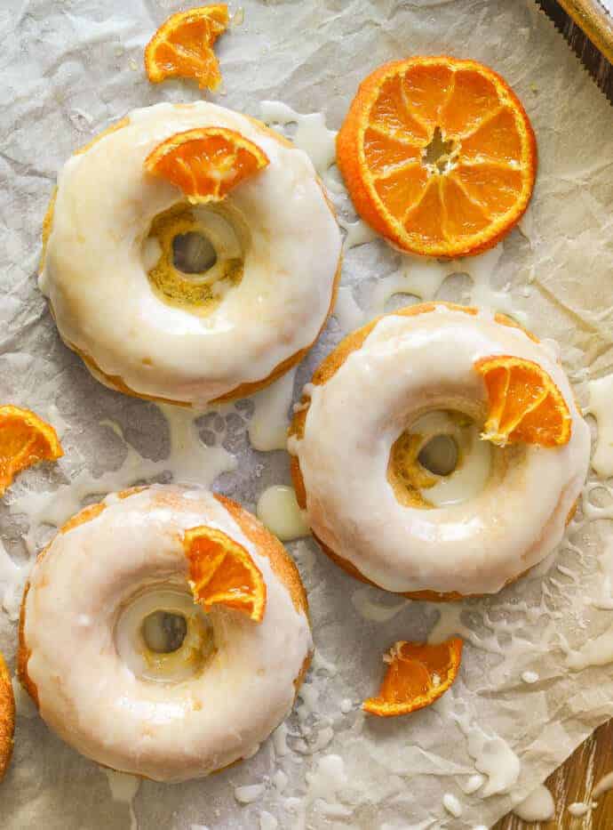 Sticky Orange Baked Doughnuts