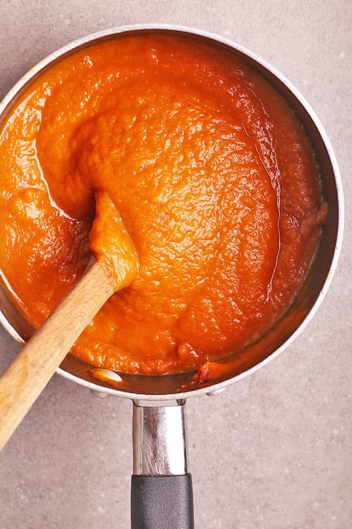 Maple pumpkin butter in a large saucepot