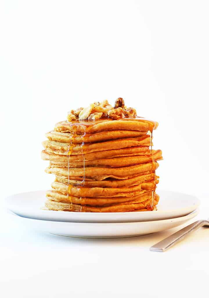 Stack of finished recipe on a white plate