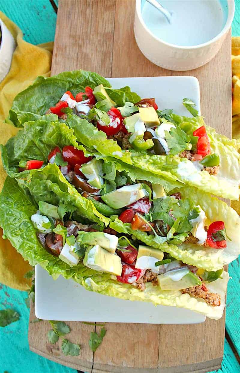 Raw Vegan Tacos on cutting board