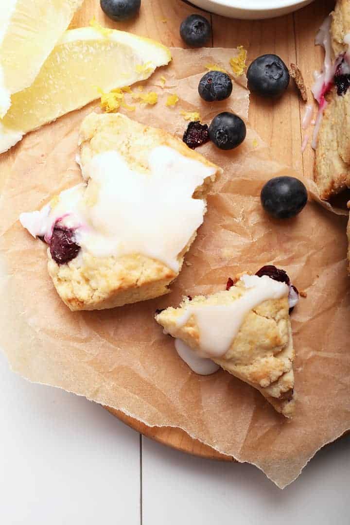 Blueberry Scones with lemon and fresh blueberries