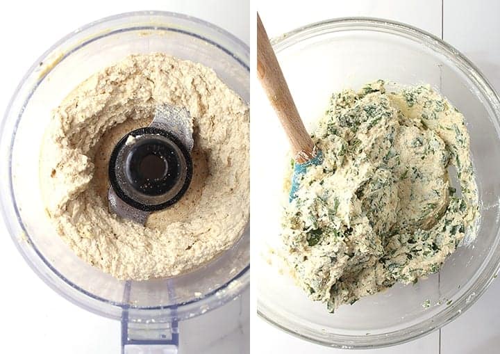 Cashew ricotta with spinach