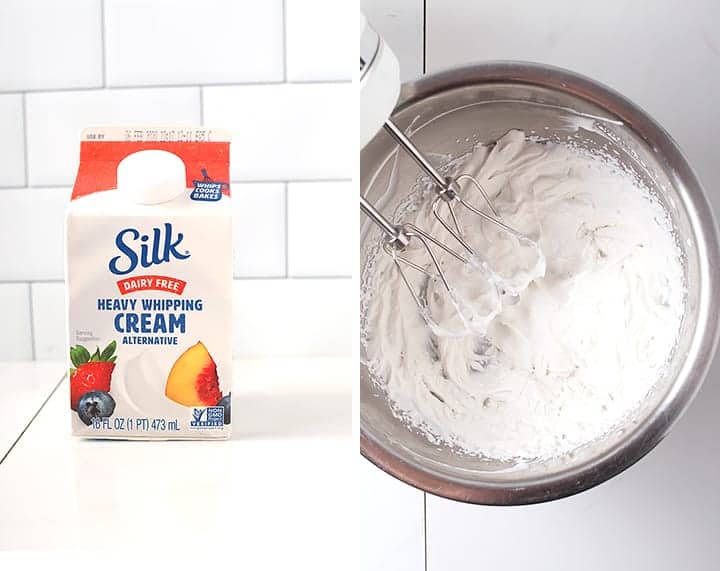 Silk Heavy Whipping Cream in mixing bowl