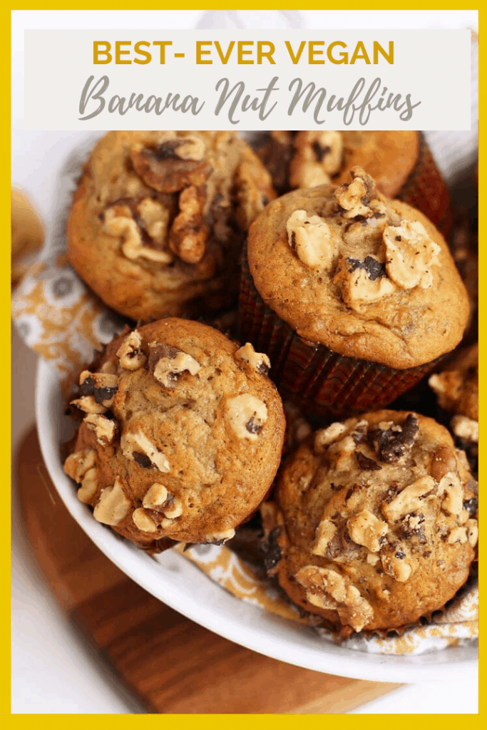 Start your morning off right with these deliciously spiced, walnut filled, and perfectly flavored vegan Banana Nut Muffins. Get your house smelling heavenly in just 30 minutes. 