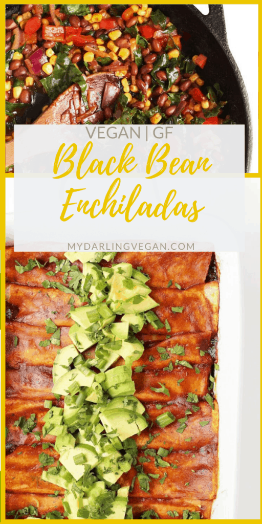 Black Bean and Kale Vegan Enchiladas made with Mission® Gluten Free Soft Taco Tortillas for a quick and satisfying weeknight meal; perfect for a family with dietary restrictions that doesn’t want to compromise on taste.