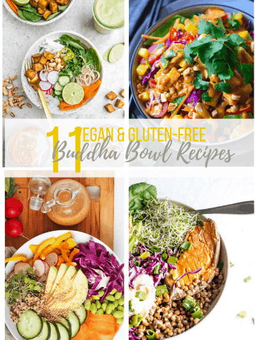 Eat healthy with these 11 wholesome and delicious buddha bowl recipes. Every recipe is vegan and gluten-free for a meal the whole family can enjoy. You'll find everything from Mexican to Thai-inspired, BBQ, and roasted vegetables alike! 