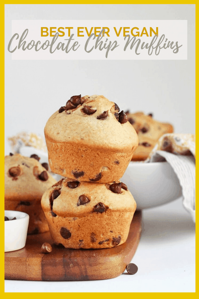 Wake up in decadent style with a Bakery-Style vegan Chocolate Chip Muffins. They are moist, fluffy, and bursting with chocolatey flavor. You're gonna love them!