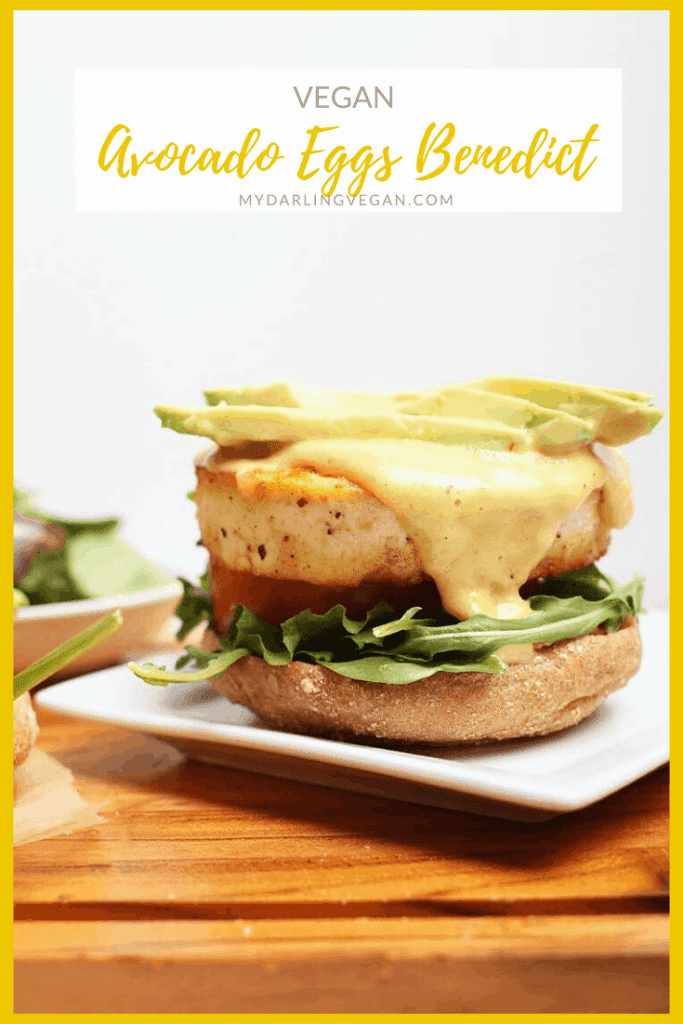Start your day off right with this Vegan Eggs Benedict with avocado - made to perfection with seasoned tofu and homemade vegan hollandaise sauce.