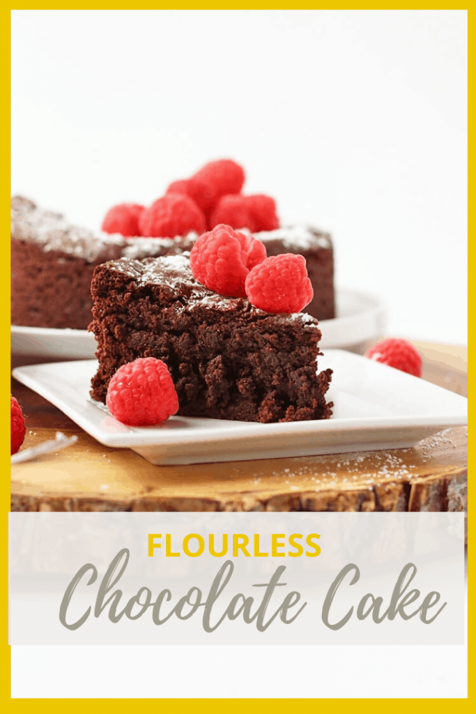 This rich and dense vegan Flourless Chocolate Cake is also gluten-free for a decadent dessert nearly everyone can enjoy. Made with just 7 simple ingredients for a quick and easy sweet treat.