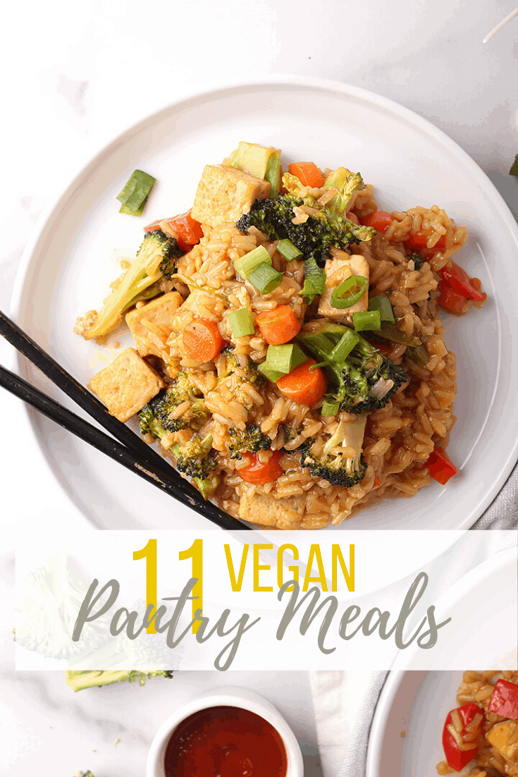 11 Vegan Pantry Meals made from non-perishables and canned goods. For all of life's unexpected moments, it's always good to have wholesome and convenient meals on hand. Hearty dinner meals the whole family will love. 