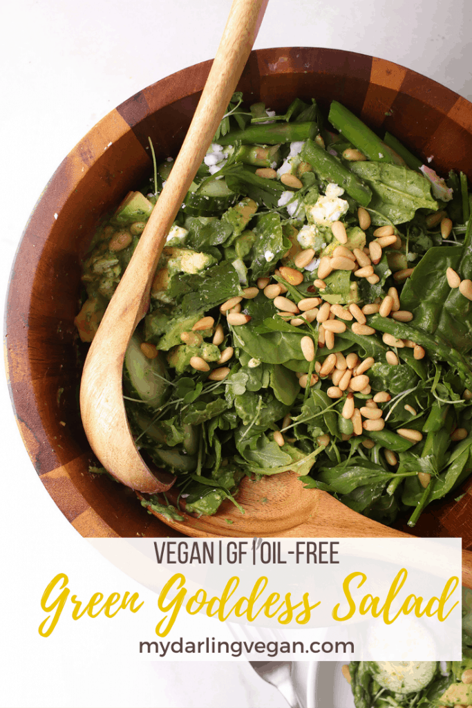 Start your year off with the Ultimate Detox Green Goddess Salad. It is filled with green vegetables and herbs tossed with a homemade Green Goddess Salad Dressing that is 100% vegan and oil-free! Made in 15 minutes for a delicious, hearty, and healthy meal.