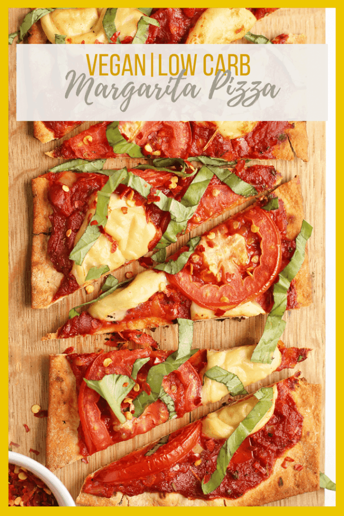 This Vegan Margherita Pizza is made with a thin crust, homemade tomato sauce, and vegan mozzarella for a delicious plant-based classic pizza. Grill or bake for the perfect summer meal.