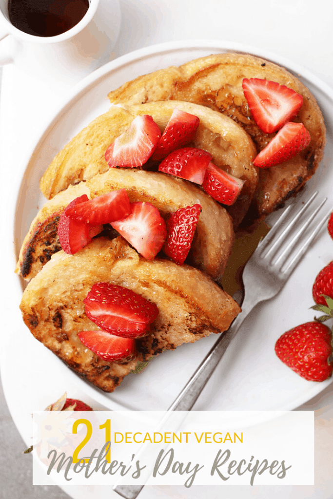 French toast with freshly sliced strawberries