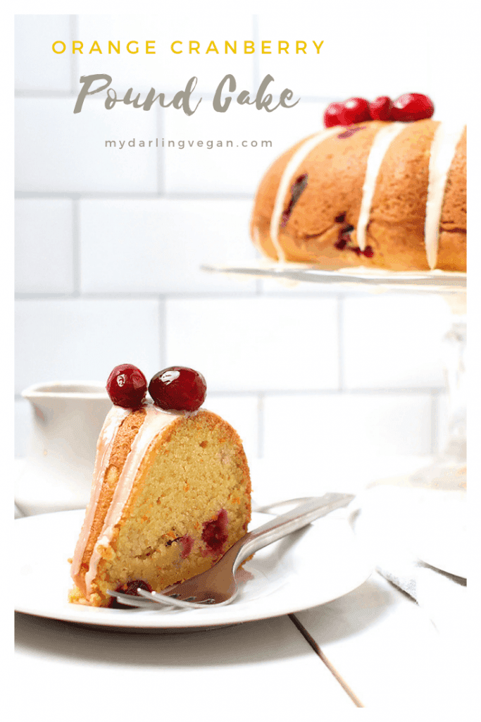A sweet and tart Christmas dessert, this vegan Cranberry Orange Pound Cake is bursting with holiday flavors. Serve it at your next holiday party or bring it as a hostess gift. It's a hit every time! 