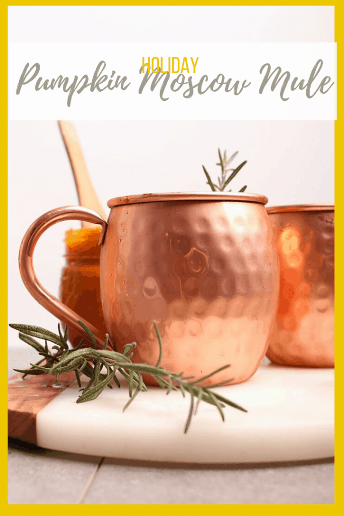 Enjoy a seasonal twist on this Moscow Mule recipe. Mixed with homemade pumpkin butter and fresh rosemary, this is the perfect cocktail to serve at your holiday parties all season long. 