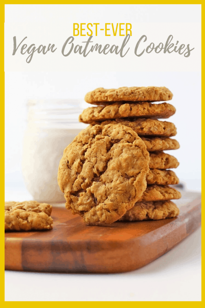 Chewy Vegan Oatmeal Cookies with the perfect crispy outside and melt-in-your-mouth caramel-y center. Ready in just 20 minutes for a quick and delicious sweet treat.