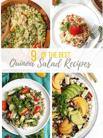 Enjoy these quick and simple vegan quinoa salads for a hearty and wholesome meal or side dish. From Southwest to Thai Peanut, there is a quinoa salad recipe for everyone.