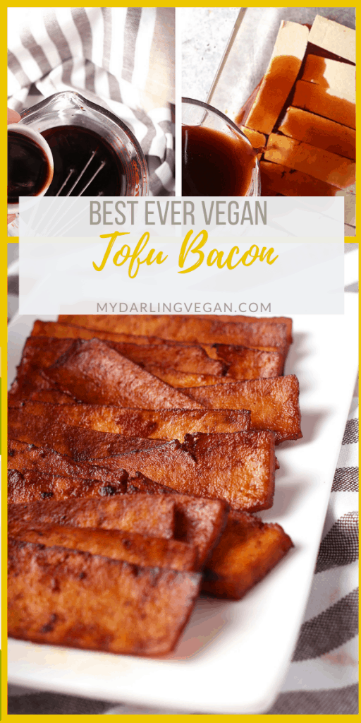 Vegan tofu bacon is a delicious alternative to traditional bacon with all the flavors you’d expect from bacon. You can add these tasty strips to your favorite salad, soup, or breakfast sandwich.
