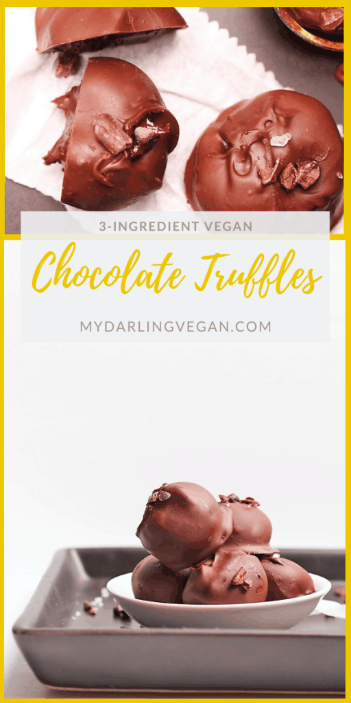 Make your Christmas chocolates at home with this simple 3-ingredient Vegan Chocolate Truffle recipe. A rich and decadent chocolate ganache base covered in a crisp chocolate coating, these truffles make the perfect DIY holiday gift. 