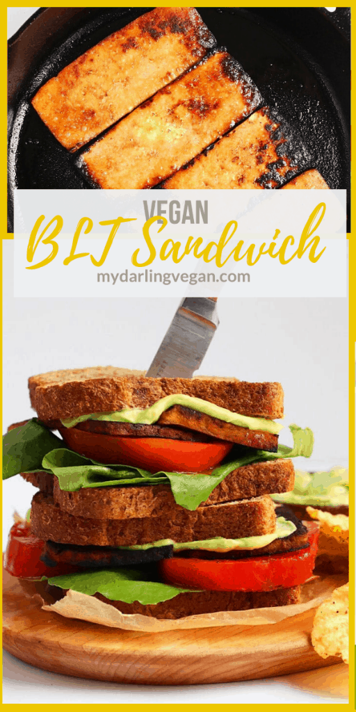 A vegan BLT made with smoky tofu bacon and fresh avocado mayo for a delicious and healthy twist on this classic sandwich. It's a sandwich everyone will love! 