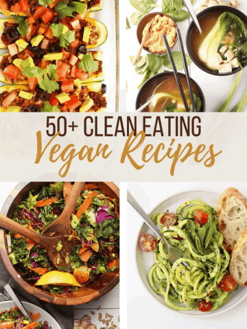 A collage of healthy vegan recipes